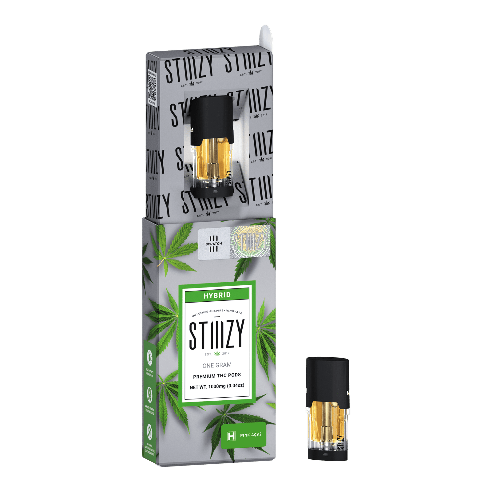 Vape Cartridge - PINK ACAI 1G Original THC Pod - STIIIZY